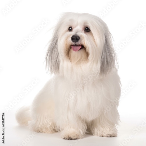 Havanese dog isolated on white background. Generative AI photo