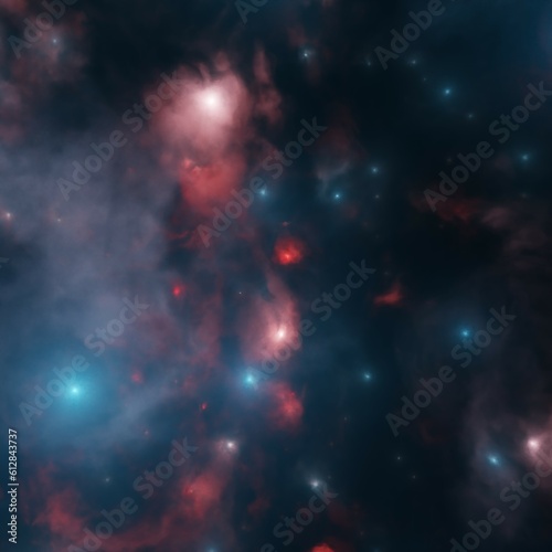 The explosion supernova. Bright Star Nebula. Distant galaxy. Abstract image.