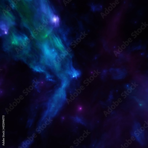 Deep space landscape. Star clusters, nebulae. Science fiction