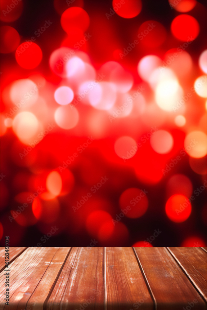 Luxurious Red Bokeh Background for Product Photography - Sparkling, Glowing, and Gaussian Blur Effects, AI Generated