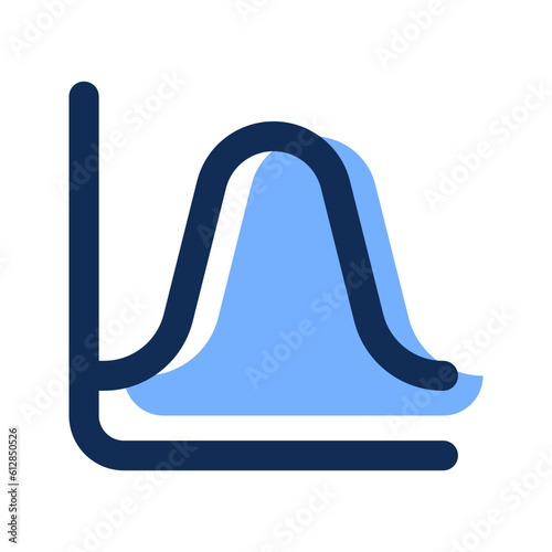 histogram filled line icon