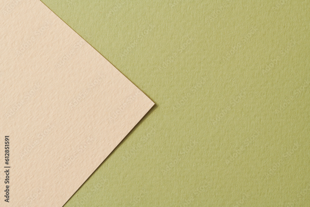Rough kraft paper background, paper texture green beige colors. Mockup with copy space for text Rough kraft paper background, paper texture green beige colors. Mockup with copy space for text