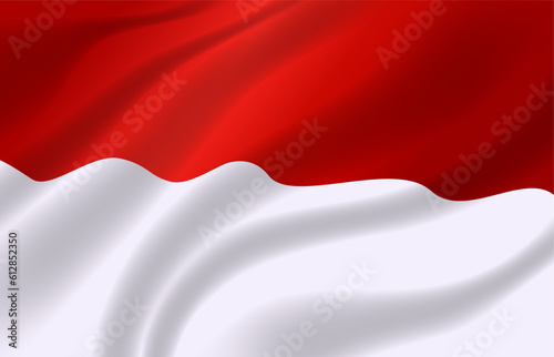 Red white Indonesia flag background with copy space for text, patriotic Indonesia independence day vector