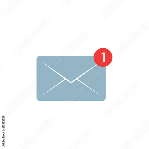 email icon with notification, unread mail logo