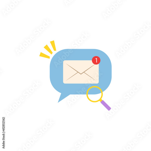 message chat icon. email icon with notification