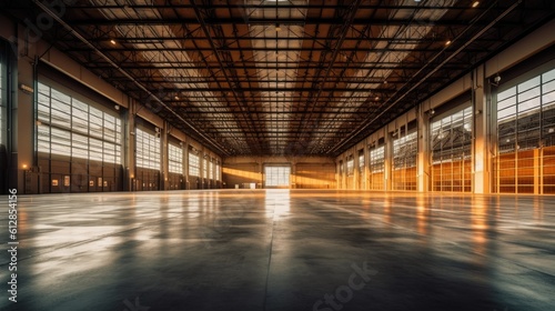 Large modern industrial warehouse. Generative AI