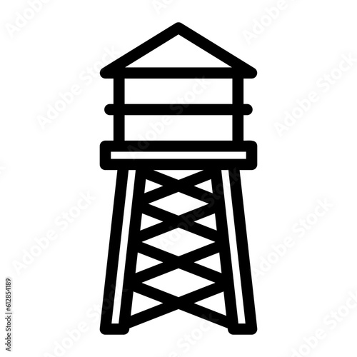 water tower line icon