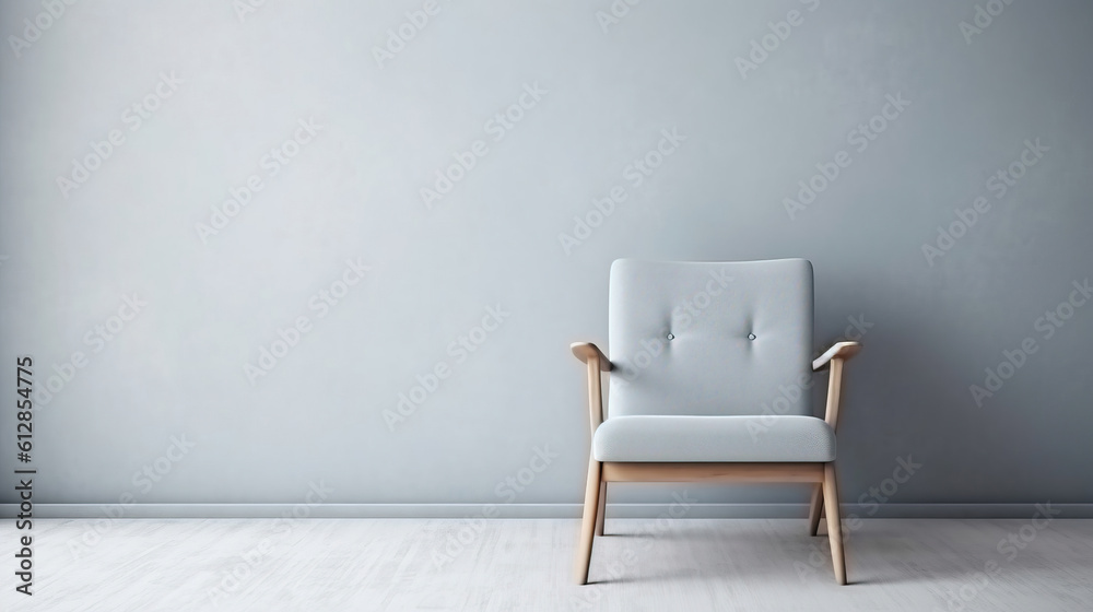 Living room interior mockup in warm tones with armchair Living room interior mockup in warm tones with armchair