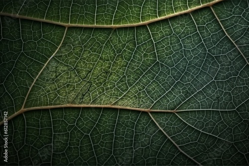 Close up of green leaf texture. nature background and texture concept, generative Ai © Angus.YW