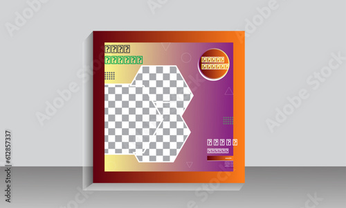 Set of Editable minimal square banner template. Suitable for social media post. healthy and web internet ads. Vector illustration with photo