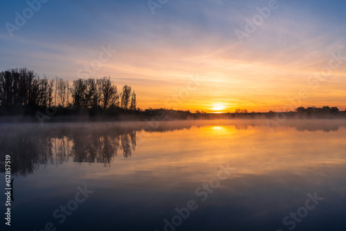 A lake during a beautiful sunrise