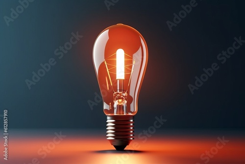 Light bulb on a dark background. 3d rendering, 3d illustration, generative Ai