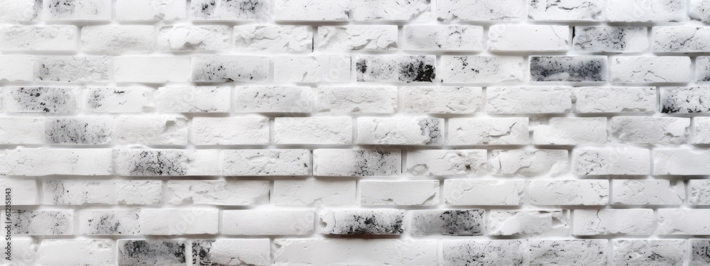 Fototapeta premium White brick wall texture in minimalist style. Generative AI