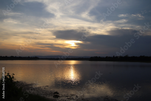 sunset over the river