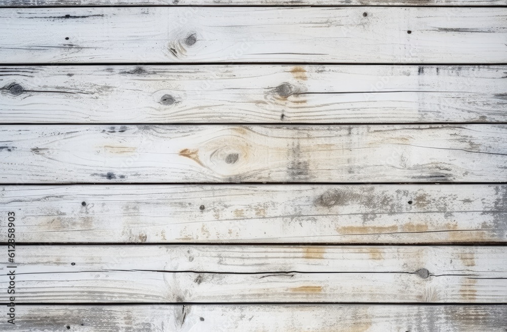 Naklejka premium White Wood plank background image photo of wooden board. Generative AI