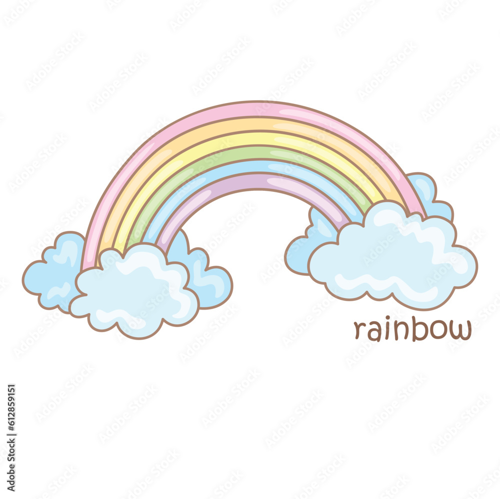Alphabet R For Rainbow Vocabulary School Lesson Word Cartoon Illustration Vector Clipart Alphabet R For Rainbow Vocabulary School Lesson Word Cartoon Illustration Vector Clipart