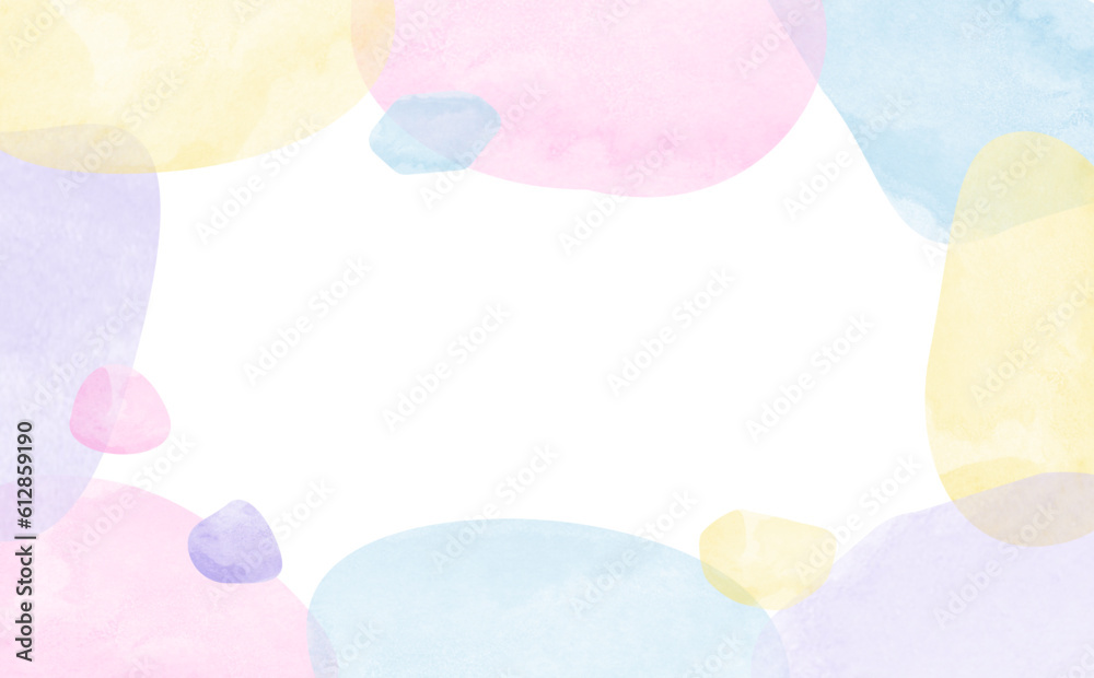 ふんわり水彩風のパステルカラーフレーム