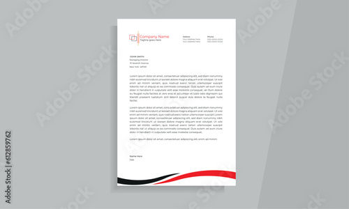 corporate modern business proposal letterhead design template set with red color