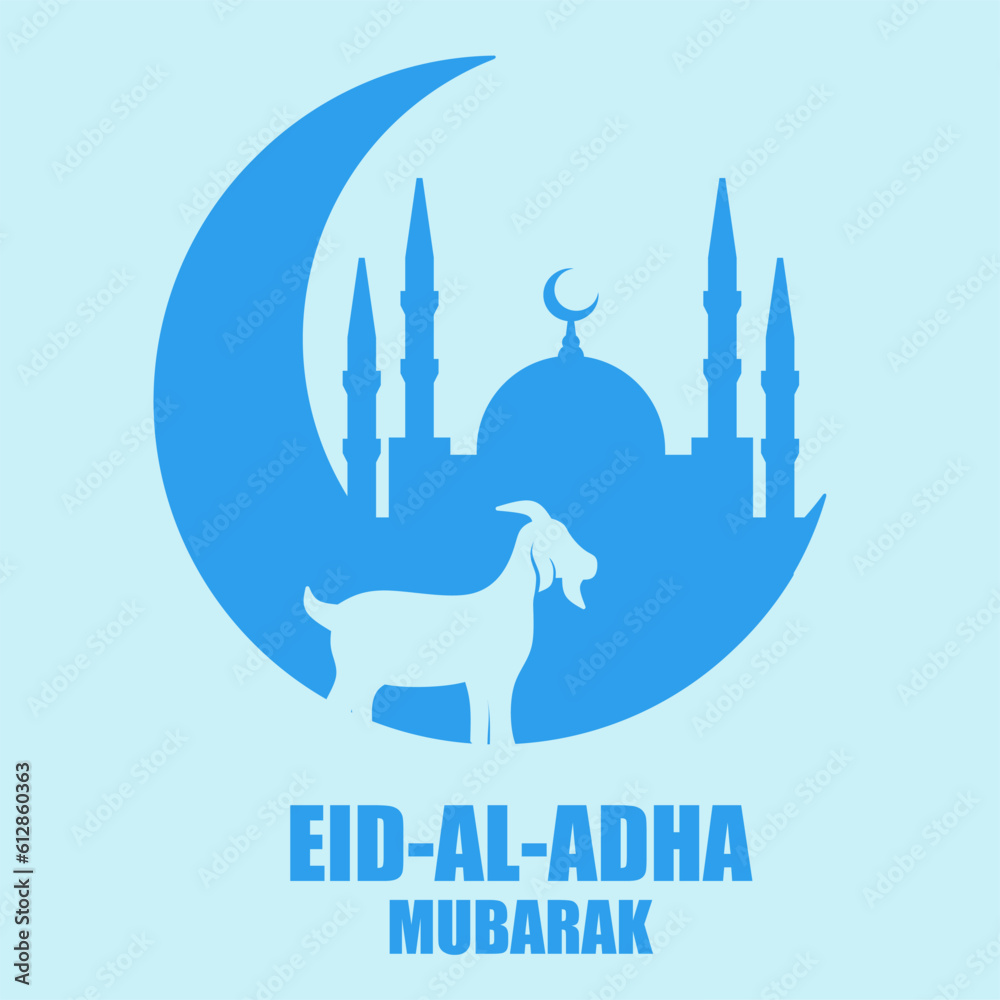 Eid al adha vector illustration for islam culture. Qurban design of goat and mosque for eid al adha mubarak. Islamic design of qurban for al adha event celebration in muslim culture and islam religion Eid al adha vector illustration for islam culture. Qurban design of goat and mosque for eid al adha mubarak. Islamic design of qurban for al adha event celebration in muslim culture and islam religion