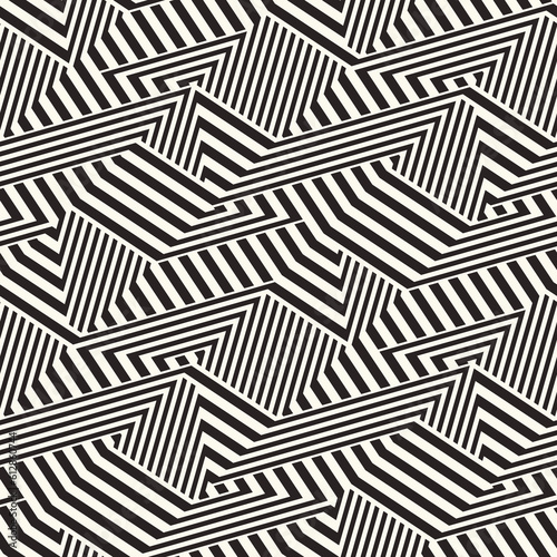 Monochrome Glitch Effect Textured Zigzag Pattern