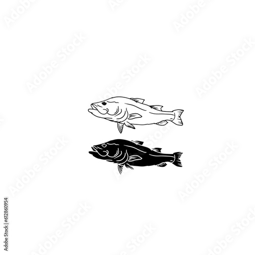 Hand Draw Minimalist Vector Fish Illustration © idrdesign
