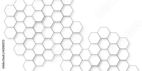 Hexagon concept design abstract technology background. Background with hexagons. Pattern with hexagons illustration of a honeycomb. Futuristic surface hexagon pattern with light rays.