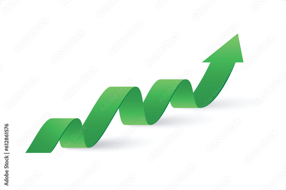 Business arrow line up concept to success. finance growth rising up.