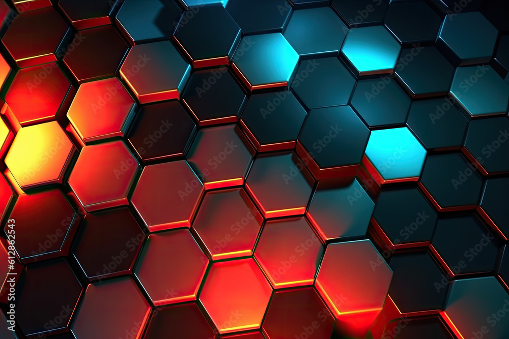 Abstract background with hexagons. Generative AI Abstract background with hexagons. Generative AI
