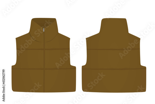 Brown crop vest. vector illustration