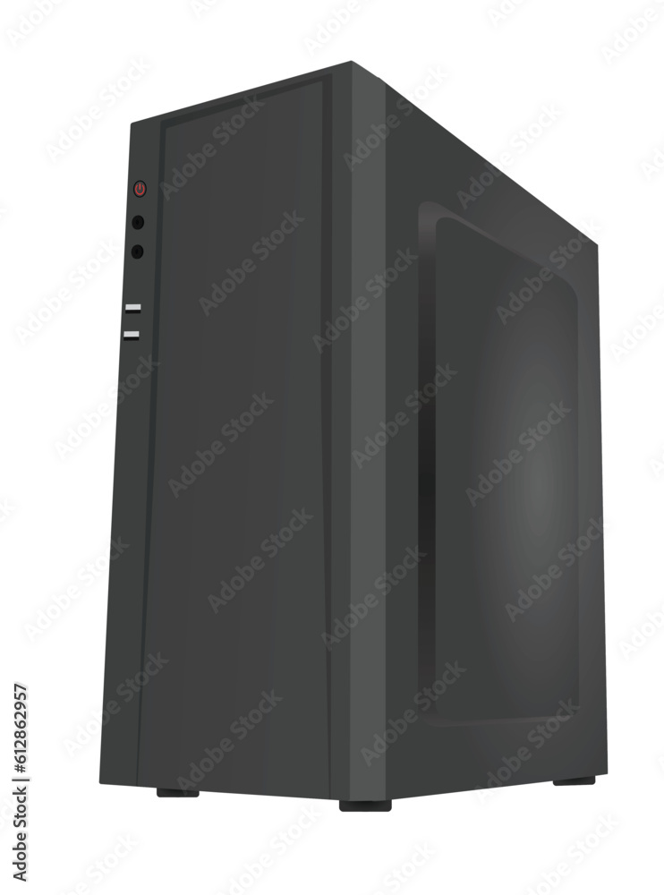 Grey desktop computer. vector illustration Grey desktop computer. vector illustration