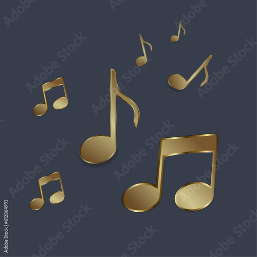 Set of Luxury music icon on thecenter of circle, symbol, element concept of entertaiment vector template