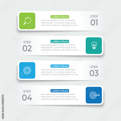 Vector infographic design template with 4 options or steps