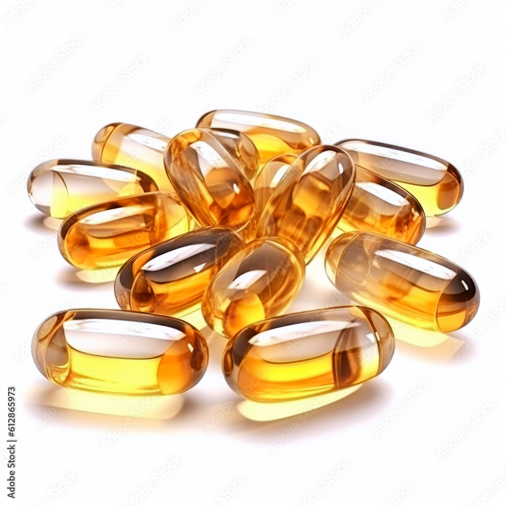 lots of pill isolated on background, generative ai