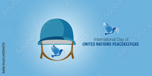 International Day of United Nations Peacekeepers. May 29. peace and security vector illustration
