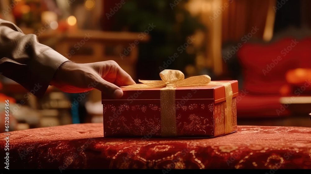 A red beautiful gift box A red beautiful gift box