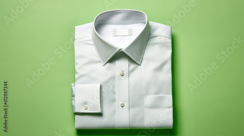 White Formal Dress shirt on green background photo