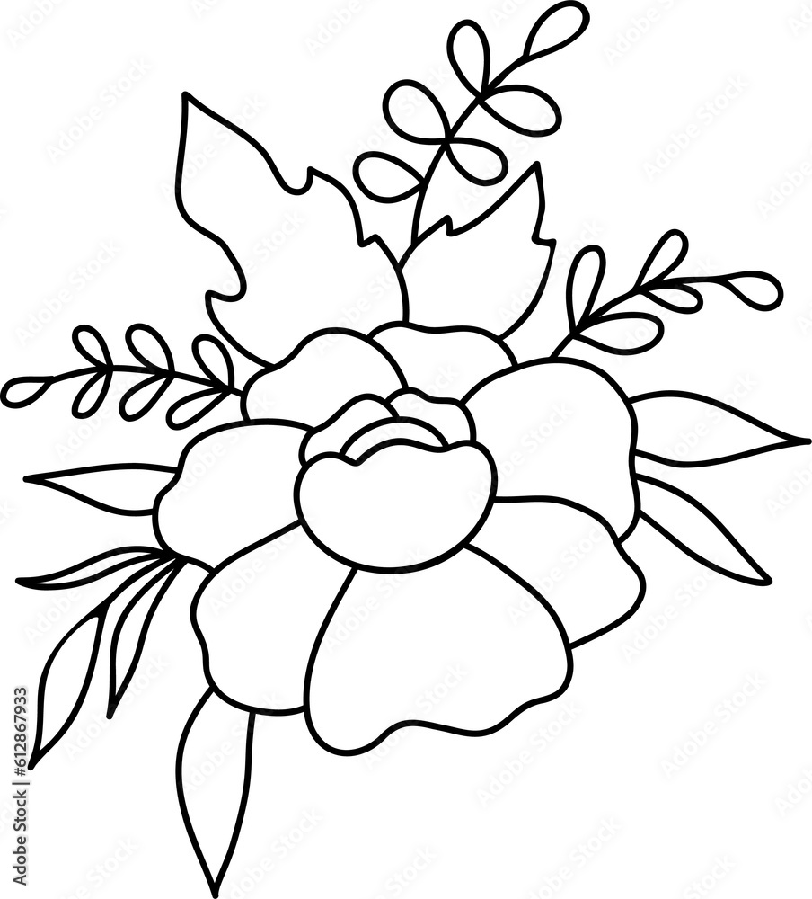 Fototapeta premium outline flower