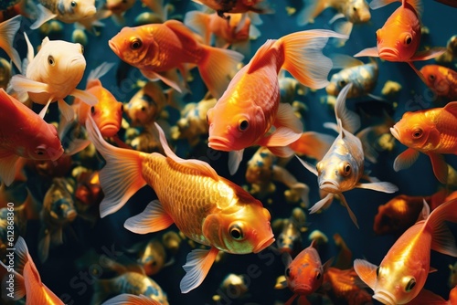 Array of Goldfish Showcasing Variety -ai generated