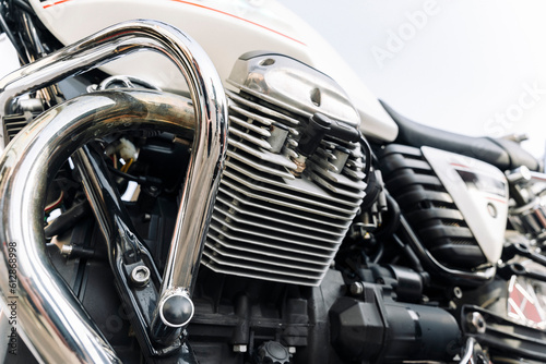 The engine of a classic motorcycle. side view. motor, cylinders, © Андрей Знаменский