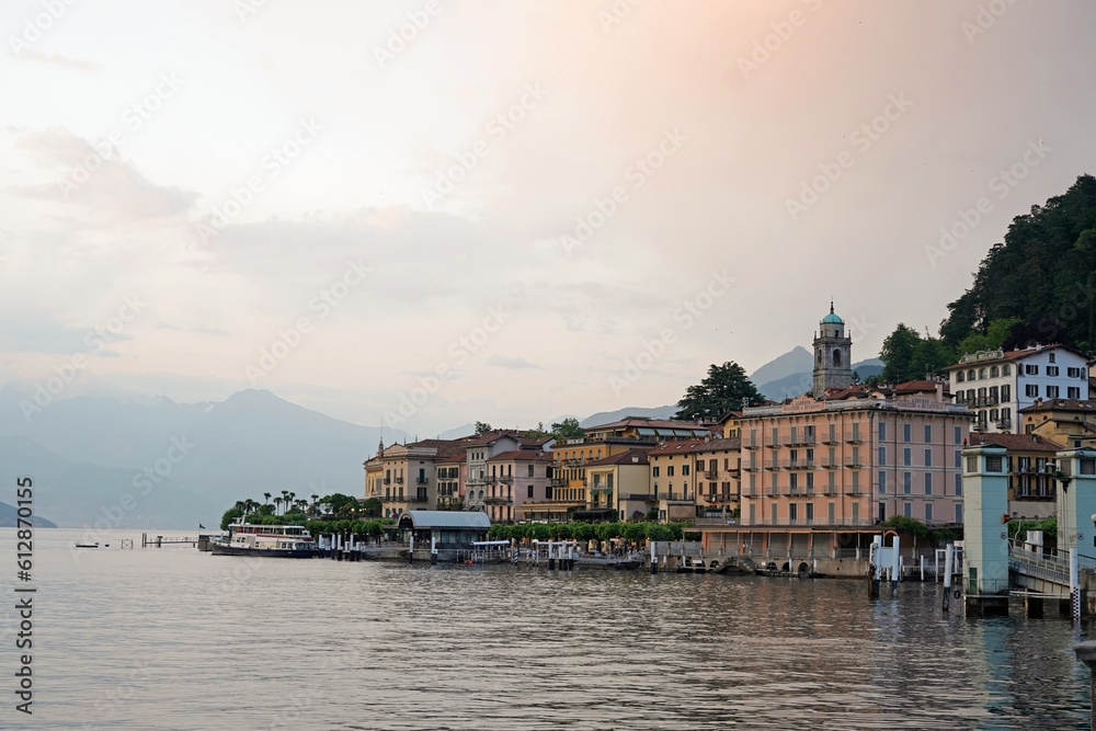 The view of Bellagio, Italy in the evening 