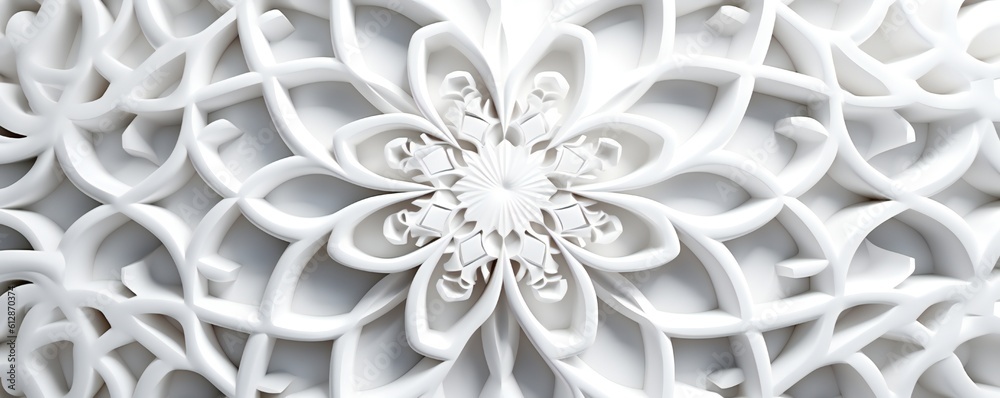 Abstract 3d white islamic pattern Generative AI Abstract 3d white islamic pattern Generative AI