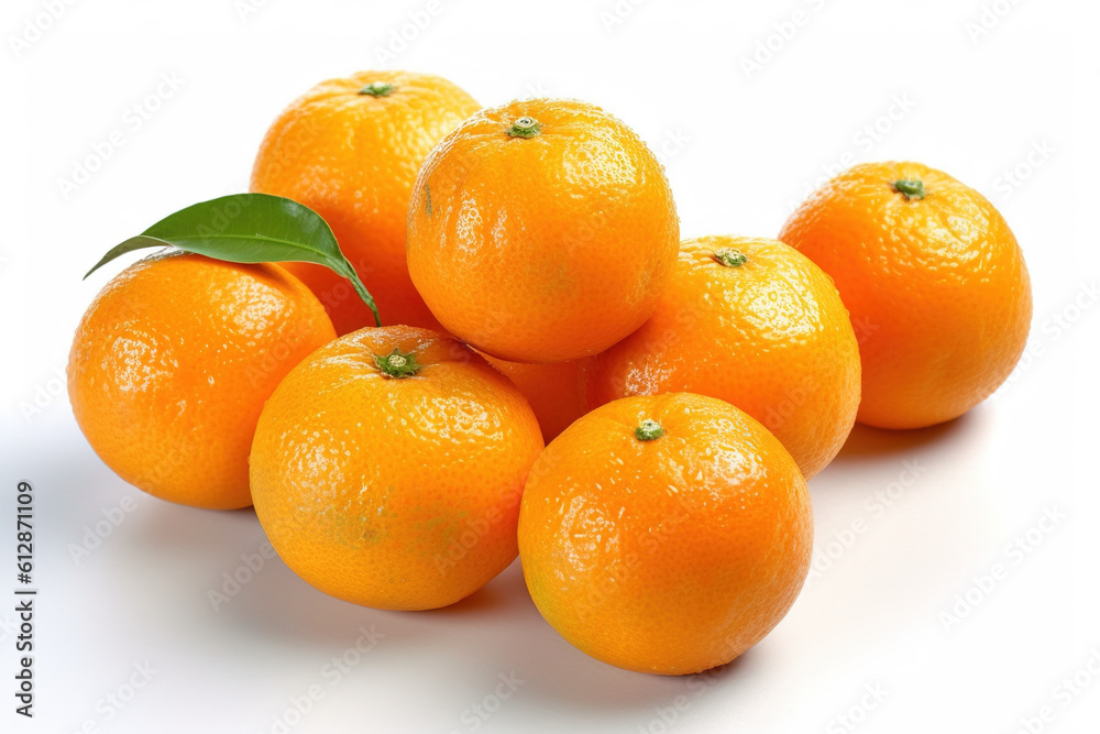 Tangerine on a white studio background generative ai Tangerine on a white studio background generative ai