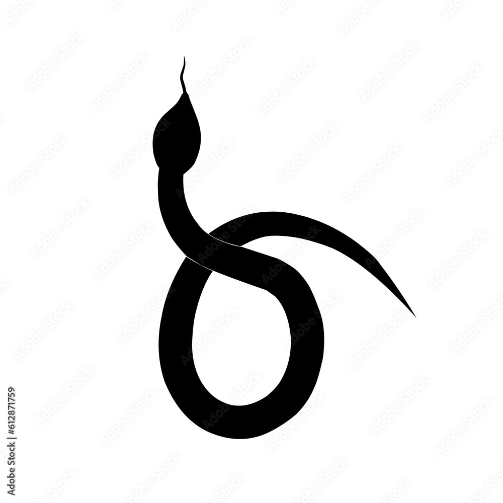 silhouette of a snake on white background silhouette of a snake on white background