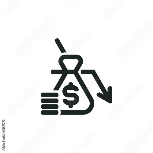 Investment risk icon isolated on white background