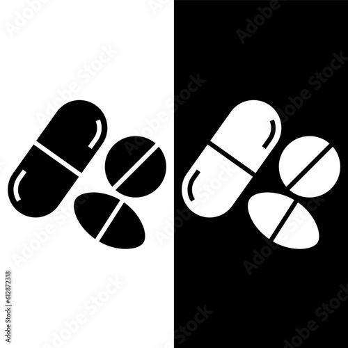 black and white capsule icon