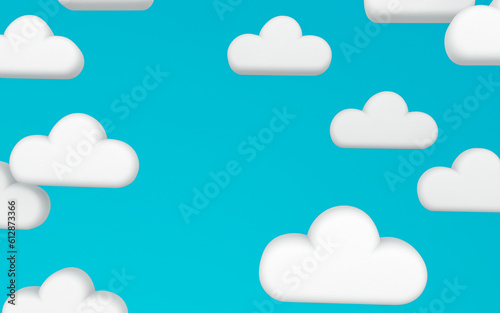 pattern clouds background 3d cardboard style. Clouds and light blue background. Pattern background illustration. Ai generative.