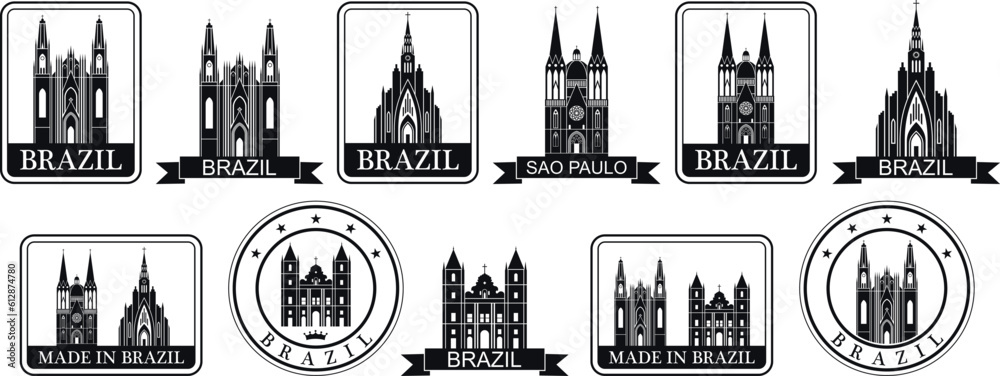 Brazil set. Isolated Brazil on white background