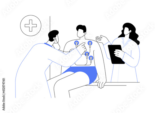 Medical and heart history abstract concept vector illustration.
