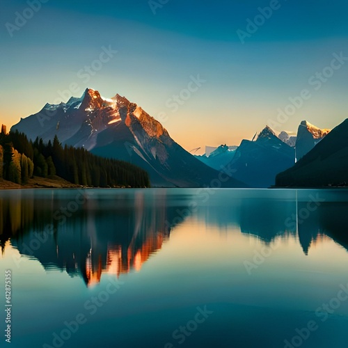sunrise over the mountains   Generate AI © Douglas