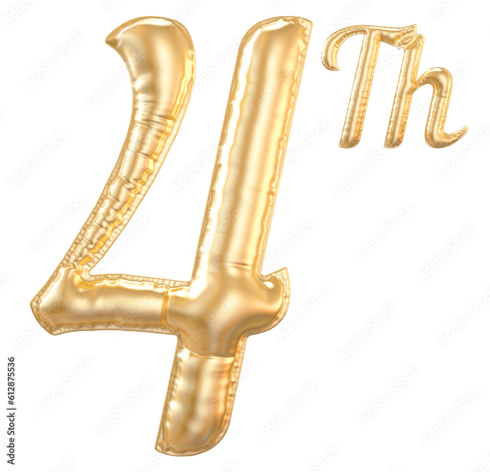 4th anniversary number Gold 4th anniversary number Gold